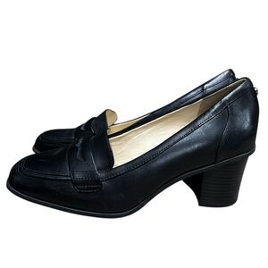 Alex Marie Black Heeled Loafers